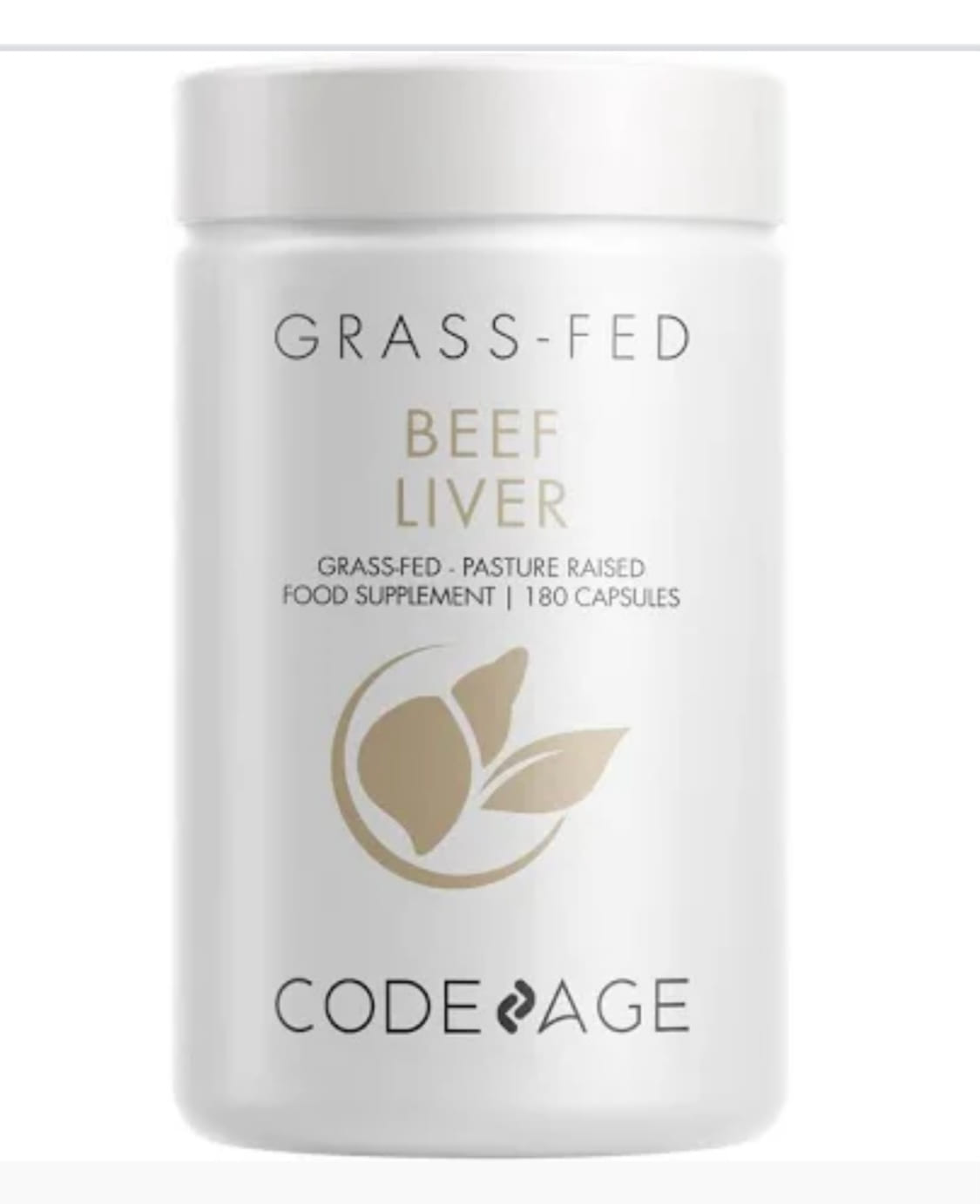 A bottle of grass-fed beef liver capsules